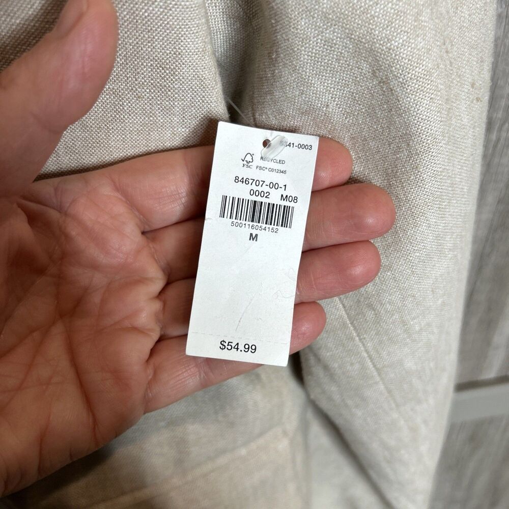 Old Navy Blazer Size M Linen and Rayon Blend Oversized Beige Color NEW - Picture 7 of 8